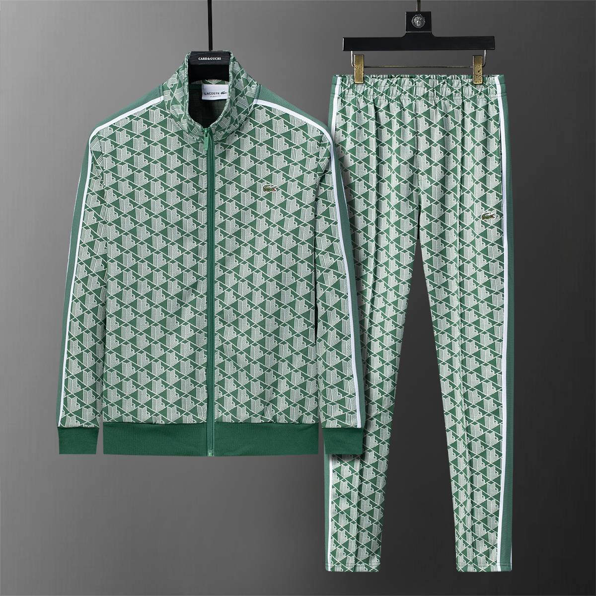 LACOSTE ラコステ セットアップ メンズ ジップパーカー ロゴ柄 ロゴテープ スポーツウェア 秋冬 ネイビー