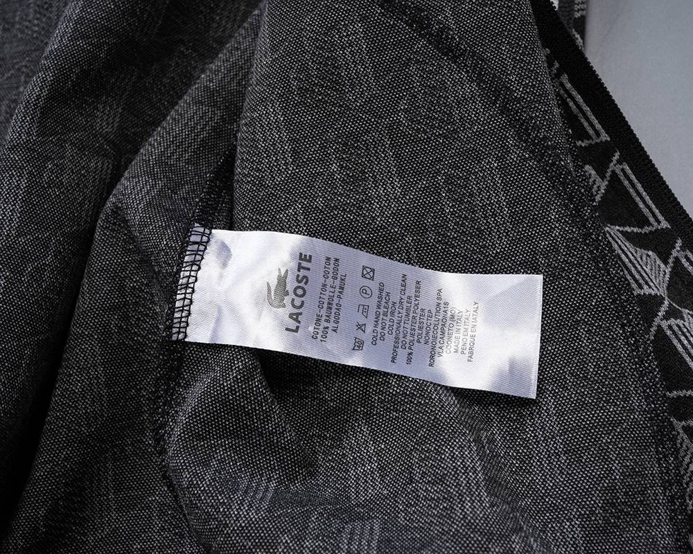 LACOSTE ラコステ セットアップ メンズ ジップアップパーカー グレカ柄 ロゴテープ シティスタイル ブラック ホワイト - 画像 3