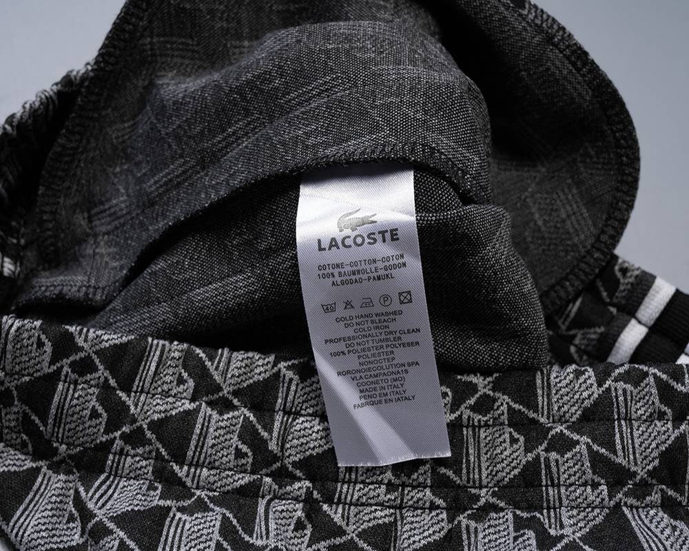 LACOSTE ラコステ セットアップ メンズ ジップアップパーカー グレカ柄 ロゴテープ シティスタイル ブラック ホワイト - 画像 19