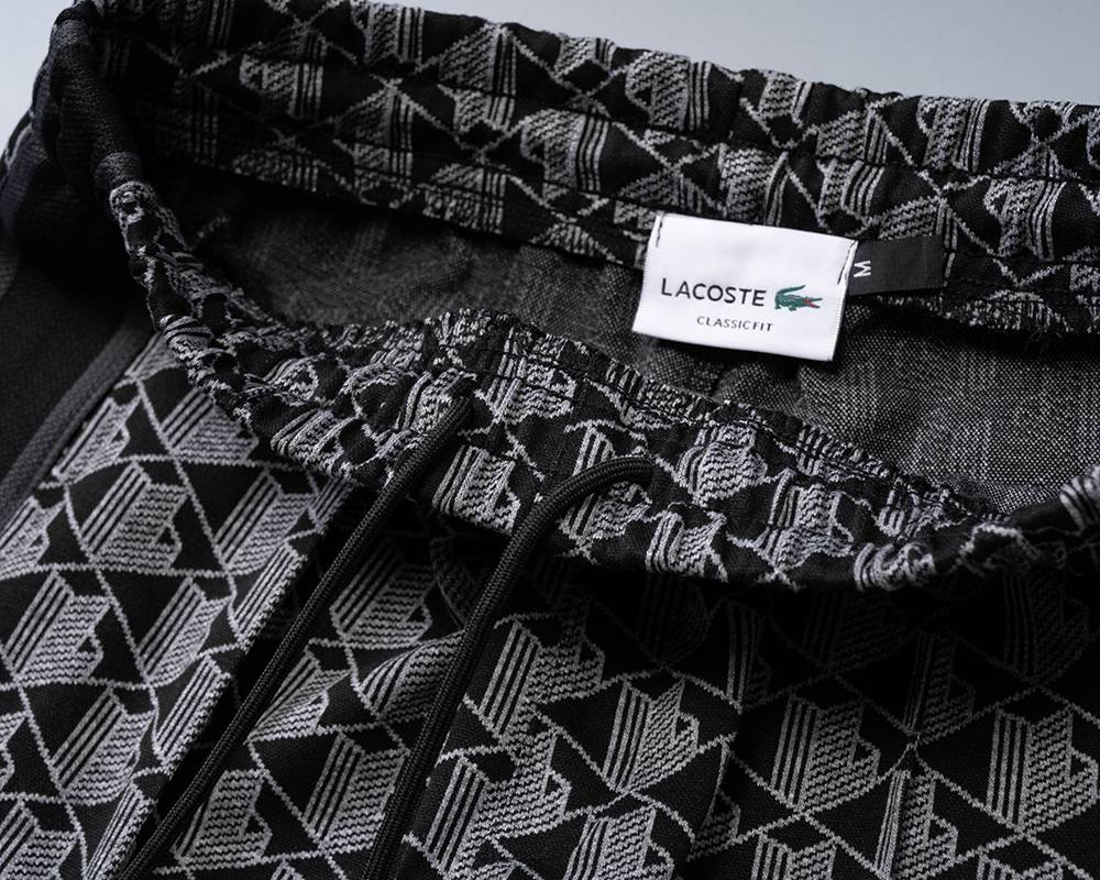 LACOSTE ラコステ セットアップ メンズ ジップパーカー グレカ柄 ロゴワッペン スポーツウェア 秋冬 ブラック - 画像 15