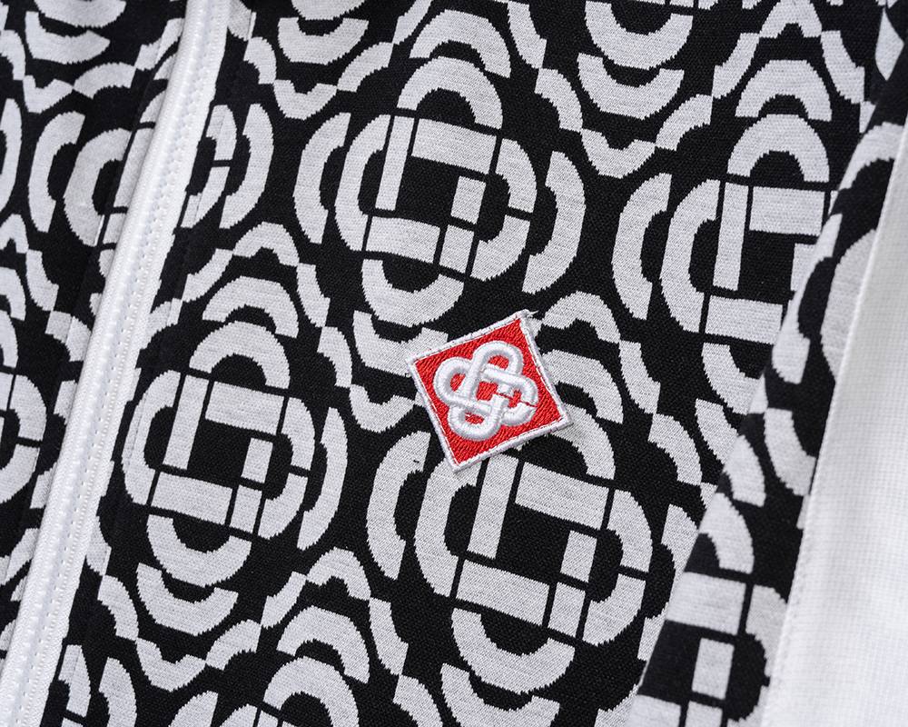 VERSACE ヴェルサーチ セットアップ メンズ ジップアップパーカー ロゴワッペン グレカ柄 ブラック - 画像 9