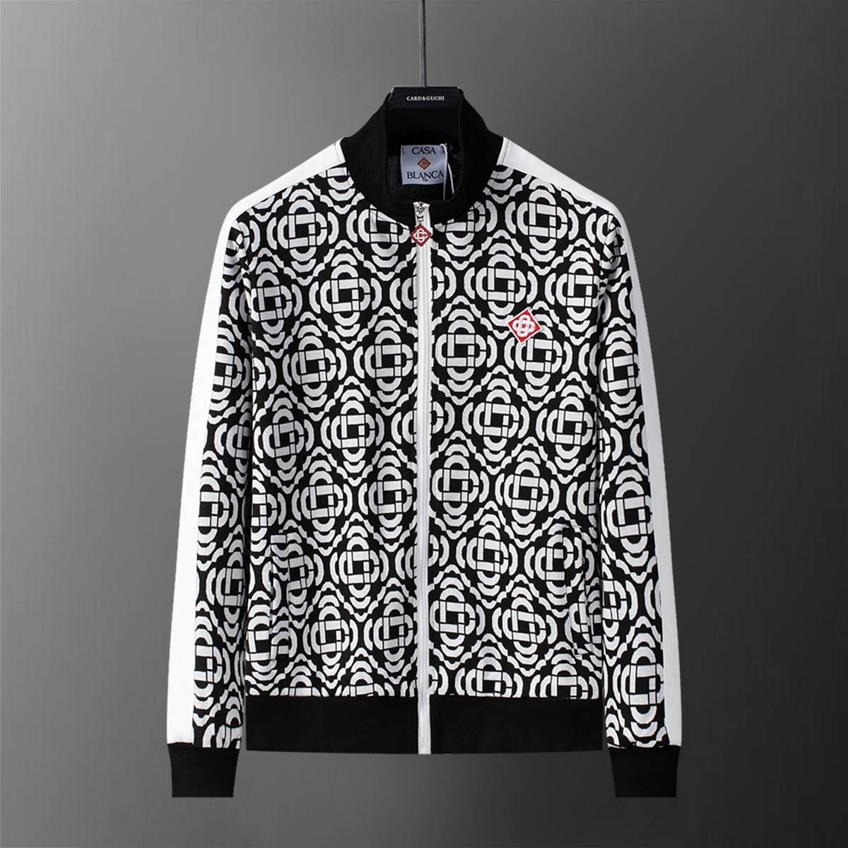 VERSACE ヴェルサーチ セットアップ メンズ ジップアップパーカー ロゴワッペン グレカ柄 ブラック - 画像 10