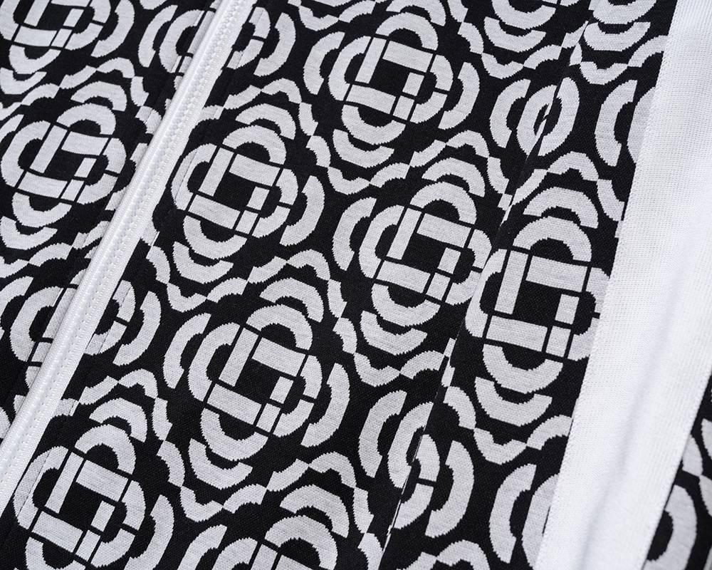 VERSACE ヴェルサーチ セットアップ メンズ ジップアップパーカー ロゴワッペン グレカ柄 ブラック - 画像 14