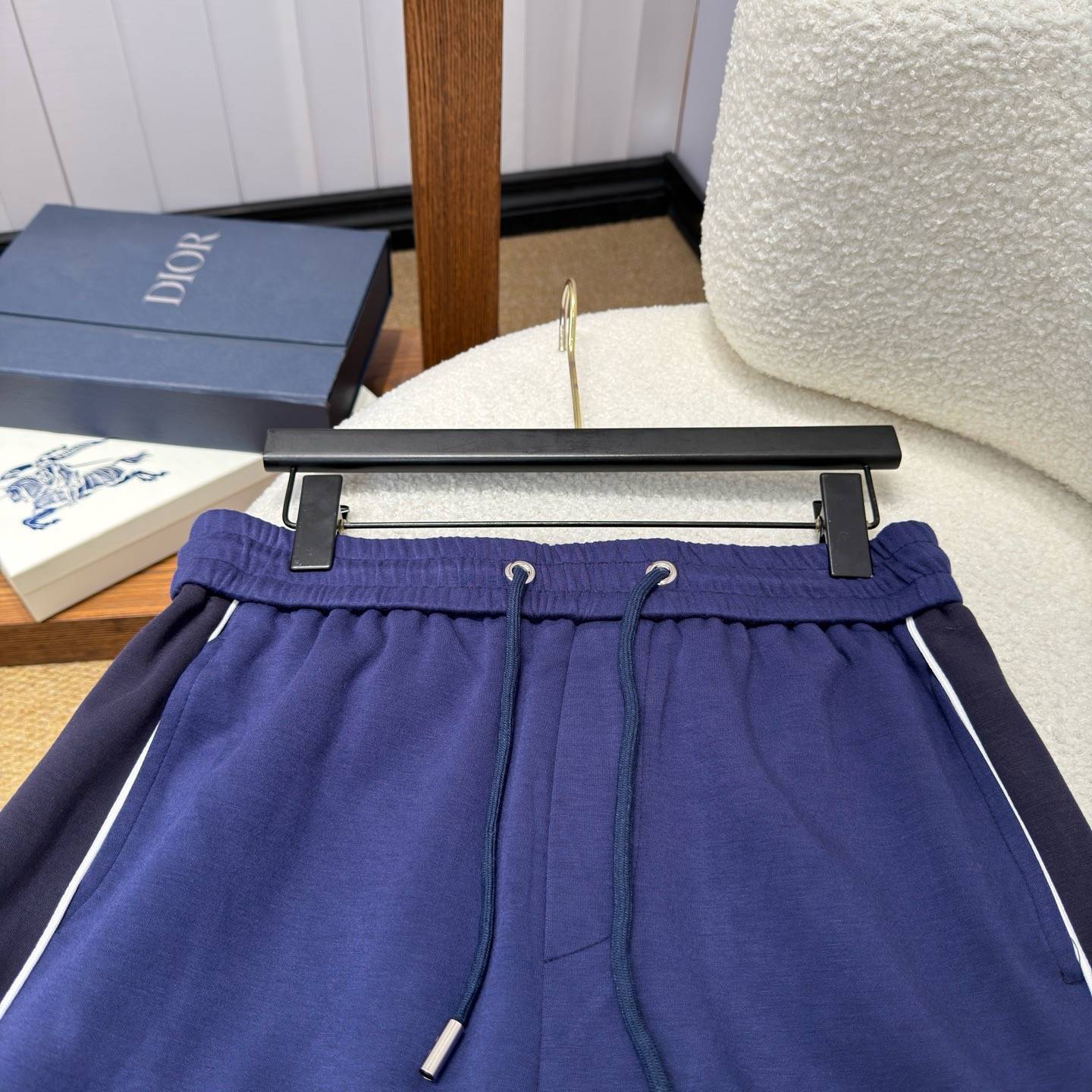 DIOR ディオール メンズ セットアップ ジップパーカー ロゴテープ サイドライン スポーツウェア 秋冬 ブルー - 画像 3