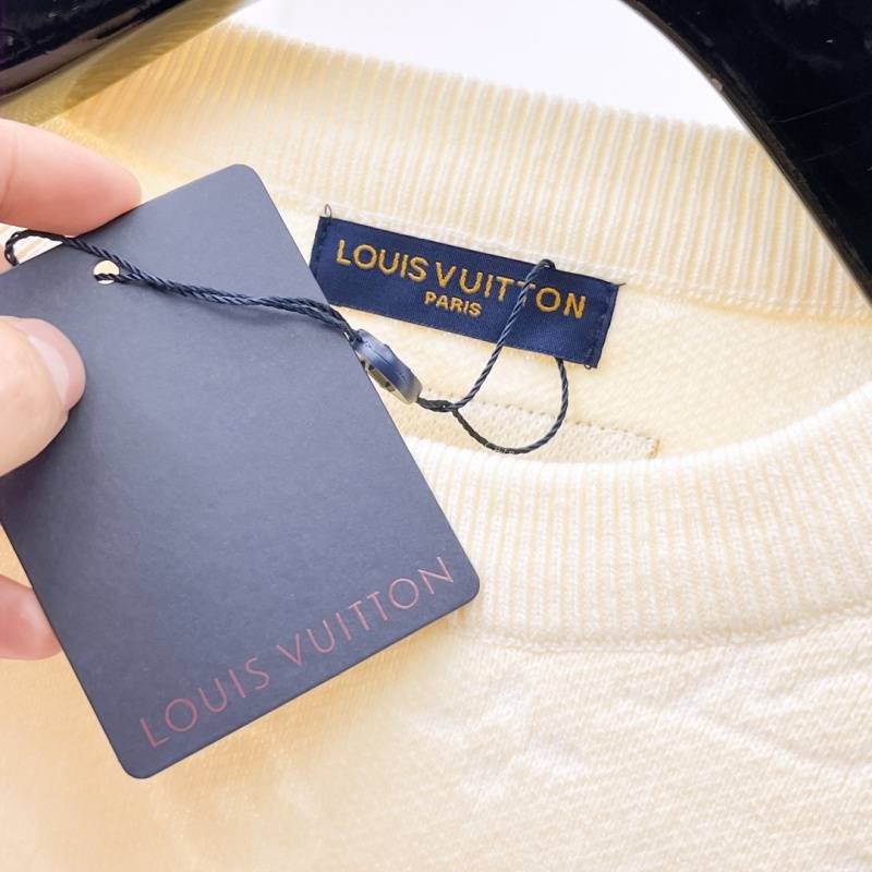 LV ルイヴィトン メンズ ニット クルーネック ロゴ刺繍 精密編み オーバーサイズ 秋冬 ブラック オフホワイト オレンジ - 画像 12