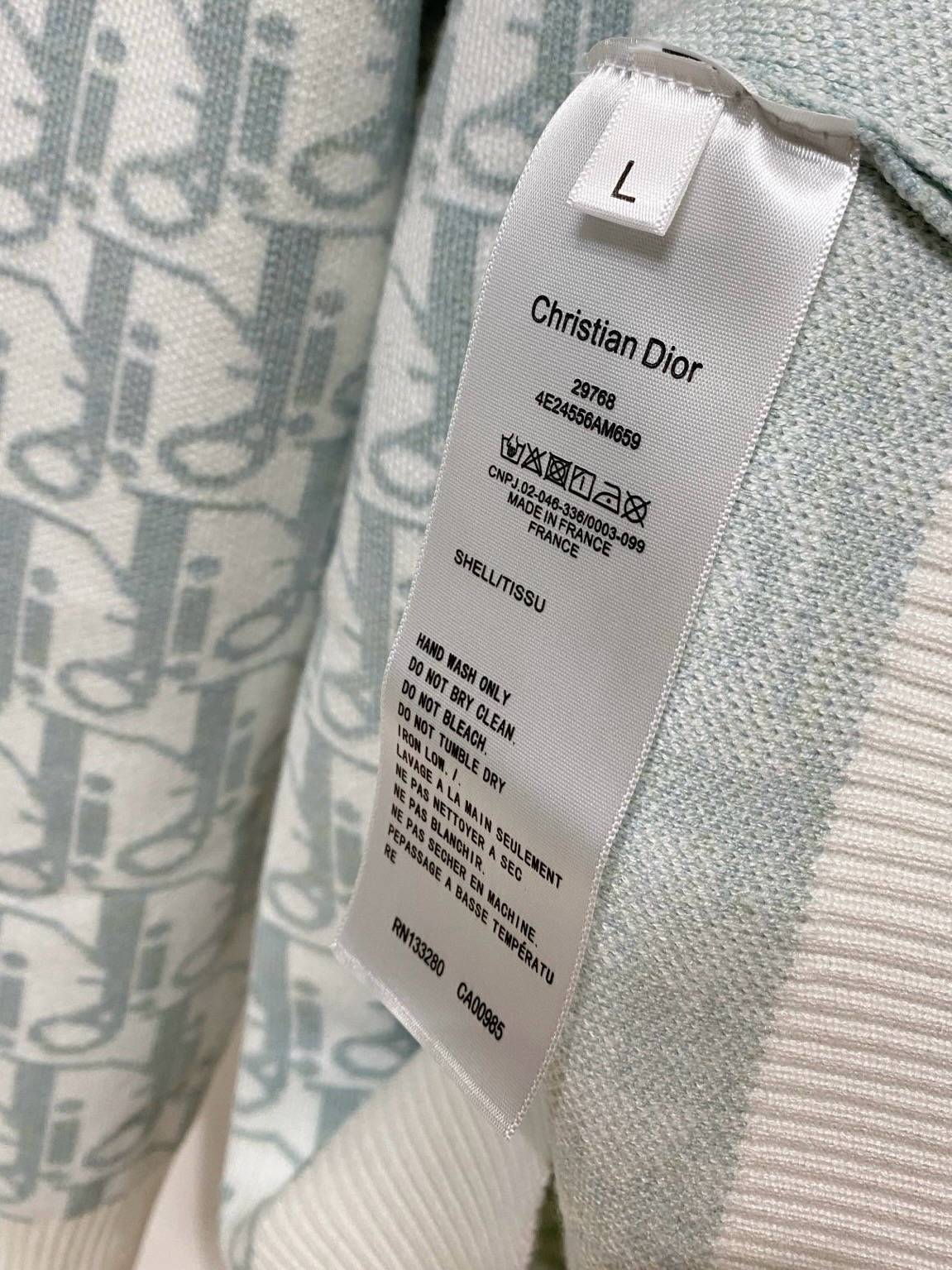Dior ディオール メンズ ニット クルーネック インターシャ ローゲージ オーバーサイズ 秋冬 ブラック ベージュ - 画像 4