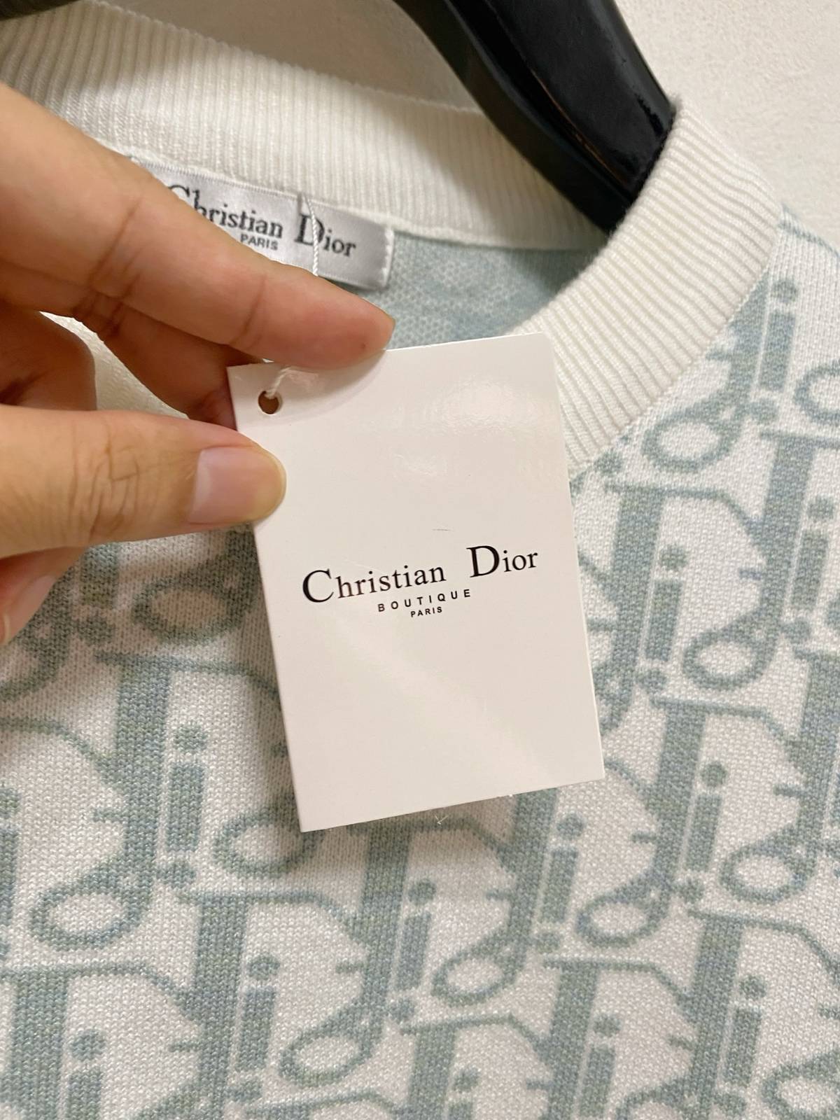 Dior ディオール メンズ ニット クルーネック インターシャ ローゲージ オーバーサイズ 秋冬 ブラック ベージュ - 画像 6