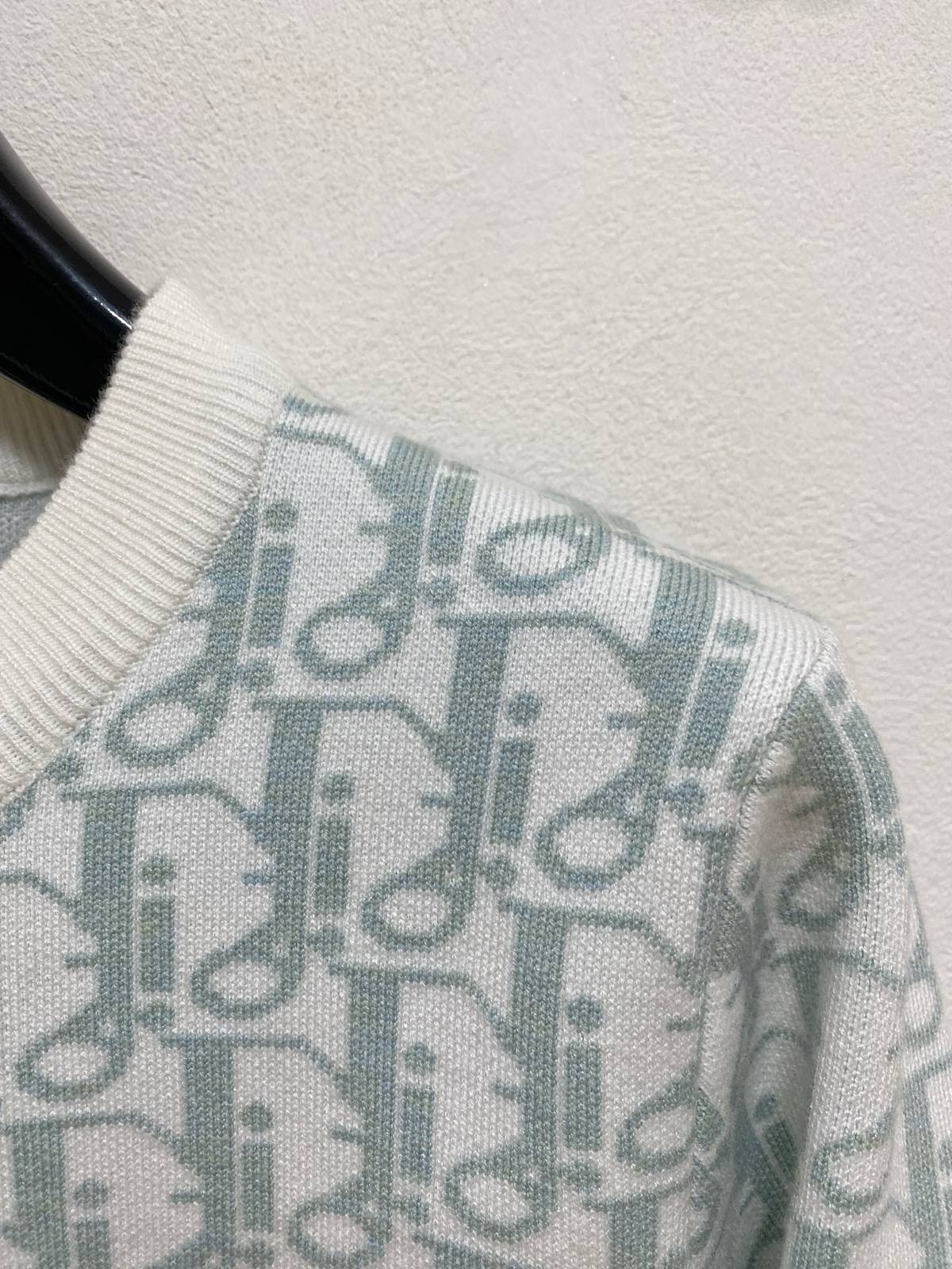 Dior ディオール メンズ ニット クルーネック インターシャ ローゲージ オーバーサイズ 秋冬 ブラック ベージュ - 画像 8