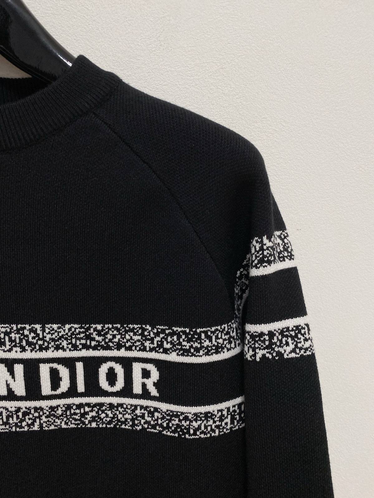 ディオール メンズ ニット クルーネック ロゴ刺繍 ニットプルオーバー 上品 秋冬 ブラック - 画像 7