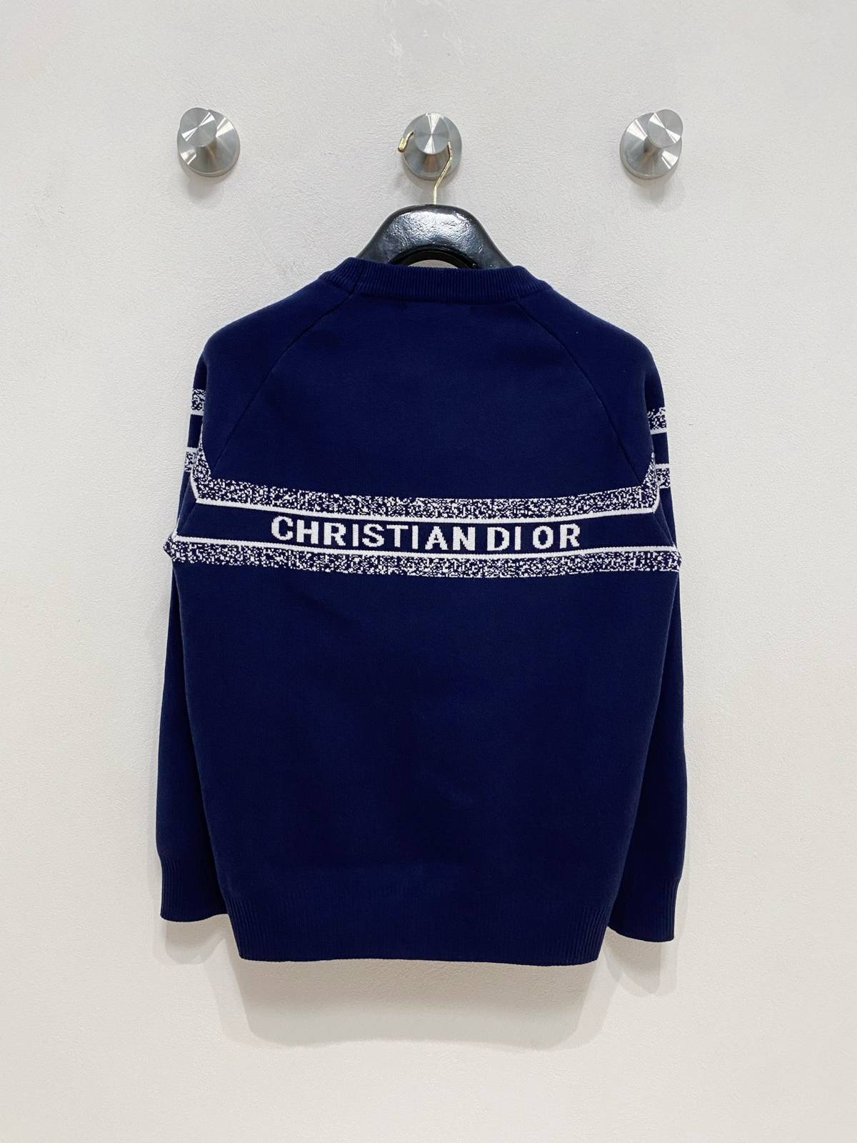 ディオール メンズ ニット クルーネック ロゴ刺繍 ニットプルオーバー 上品 秋冬 ブラック - 画像 10