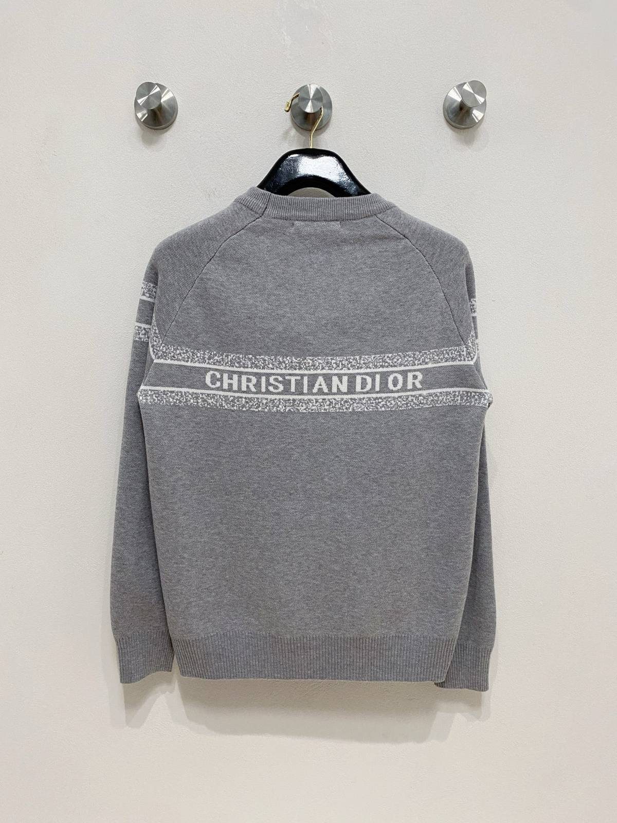 ディオール メンズ ニット クルーネック ロゴ刺繍 ニットプルオーバー 上品 秋冬 ブラック - 画像 12