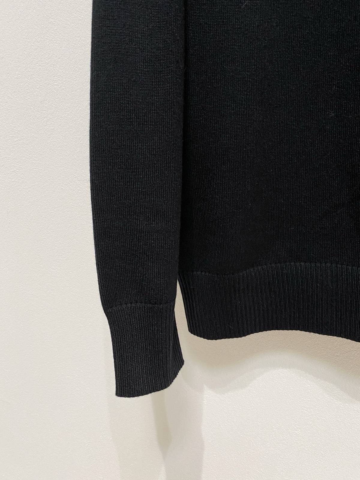 MONCLER モンクレール メンズ ニット クルーネック ローゲージ リブニット ブラック ホワイト - 画像 5