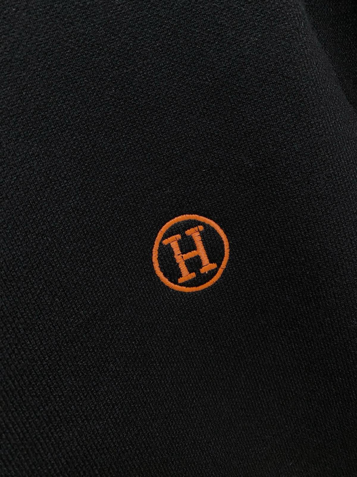 HERMES エルメス メンズ ニット クルーネック ローゲージ 総柄 ブラック M 3XLA178155 - 画像 6