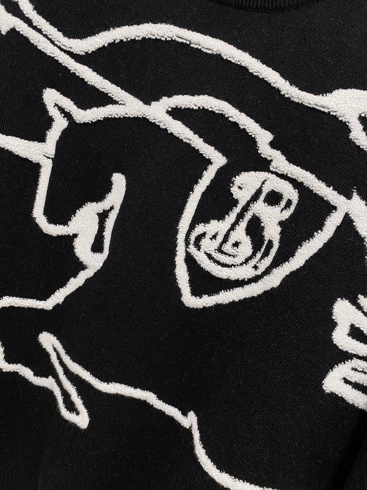 BURBERRY メンズ ニット クルーネック ケーブルニット ロゴ刺繍 オーバーサイズ ブラック ベージュ - 画像 7