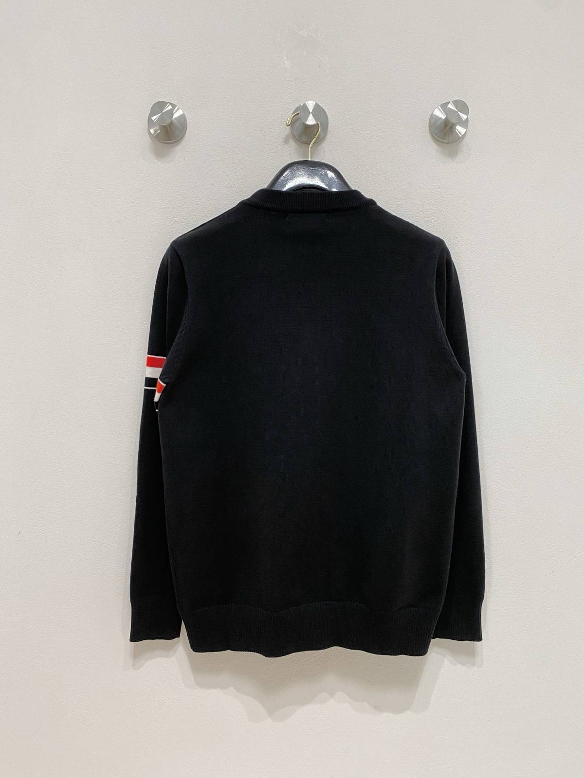 THOM BROWNE メンズ ニット クルーネック ローゲージ ワッフル編み ニットプルオーバー ブラック M 3XL - 画像 2