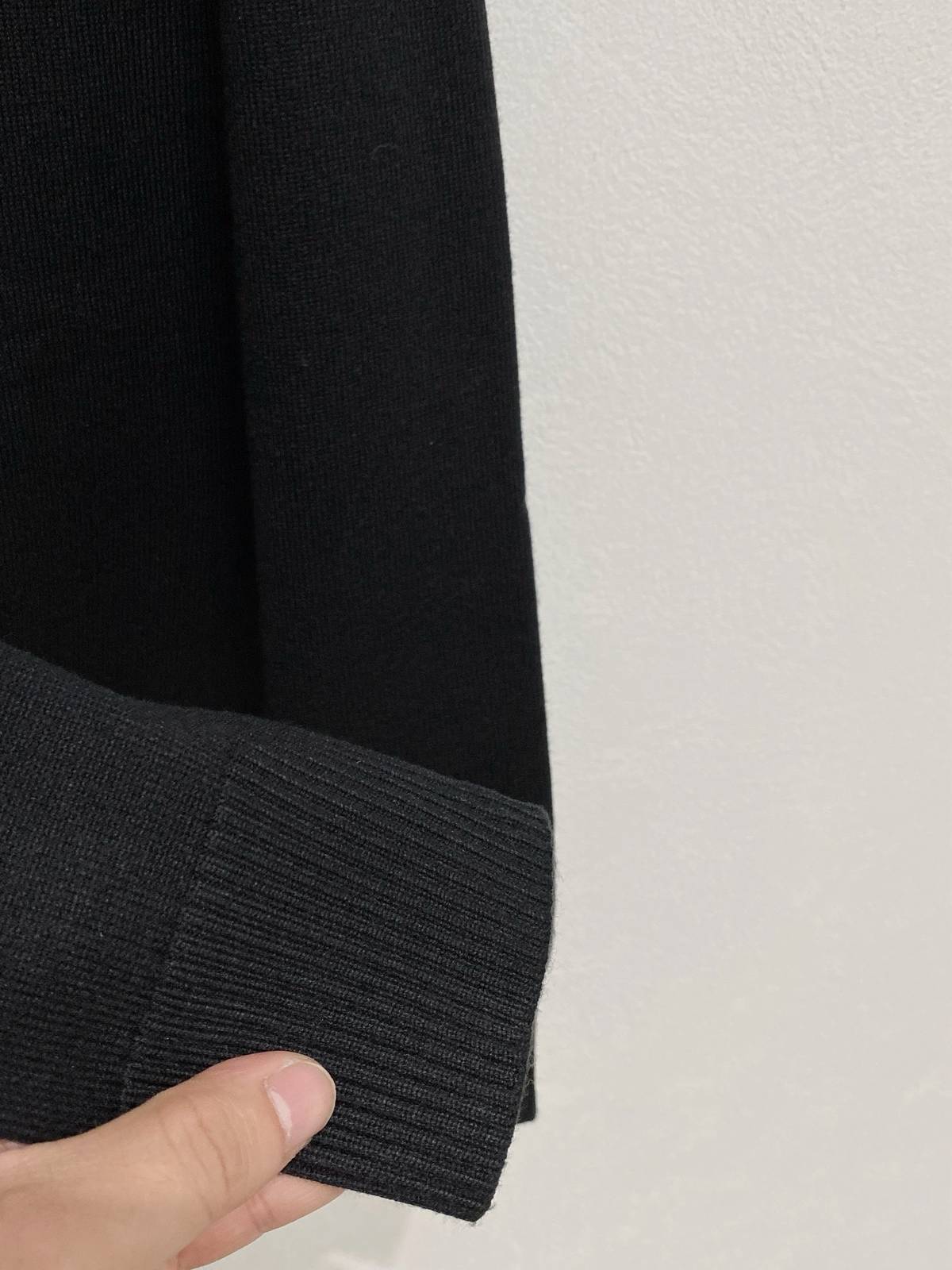 THOM BROWNE メンズ ニット クルーネック ローゲージ ワッフル編み ニットプルオーバー ブラック M 3XL - 画像 3