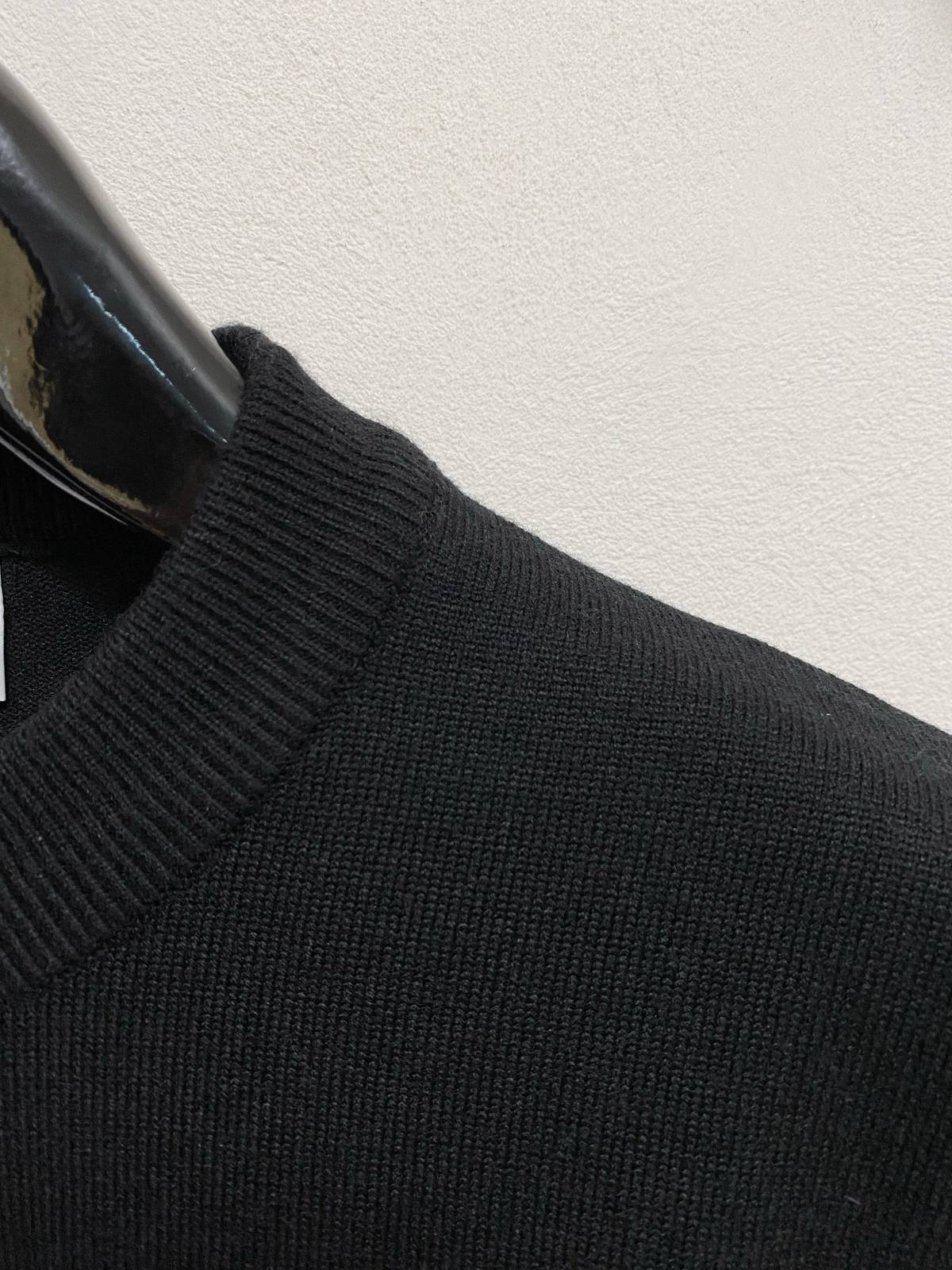 THOM BROWNE メンズ ニット クルーネック ローゲージ ワッフル編み ニットプルオーバー ブラック M 3XL - 画像 7