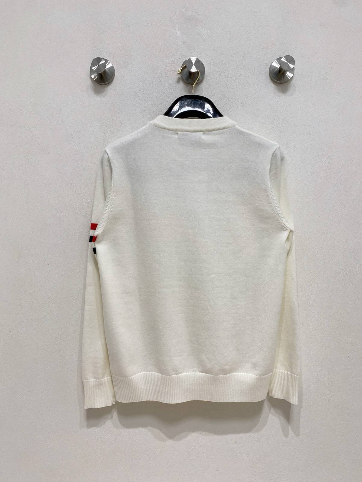 THOM BROWNE メンズ ニット クルーネック ローゲージ ワッフル編み ニットプルオーバー ブラック M 3XL - 画像 12