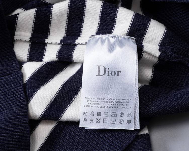 DIOOR メンズ ニット クルーネック ボーダー リブニット オーバーサイズ 秋冬 ブラック ネイビー - 画像 9