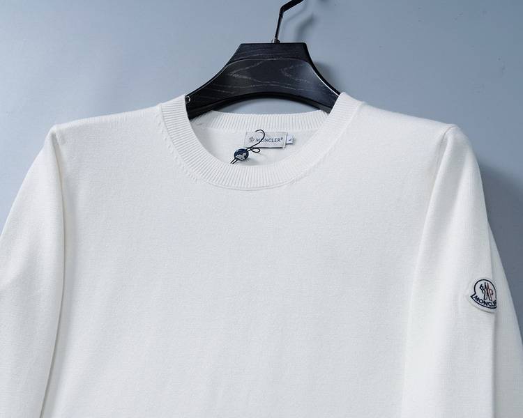 MONCLER モンクレール メンズ ニット クルーネック リブニット 上品 秋冬 ブラック ホワイト グリーン - 画像 2