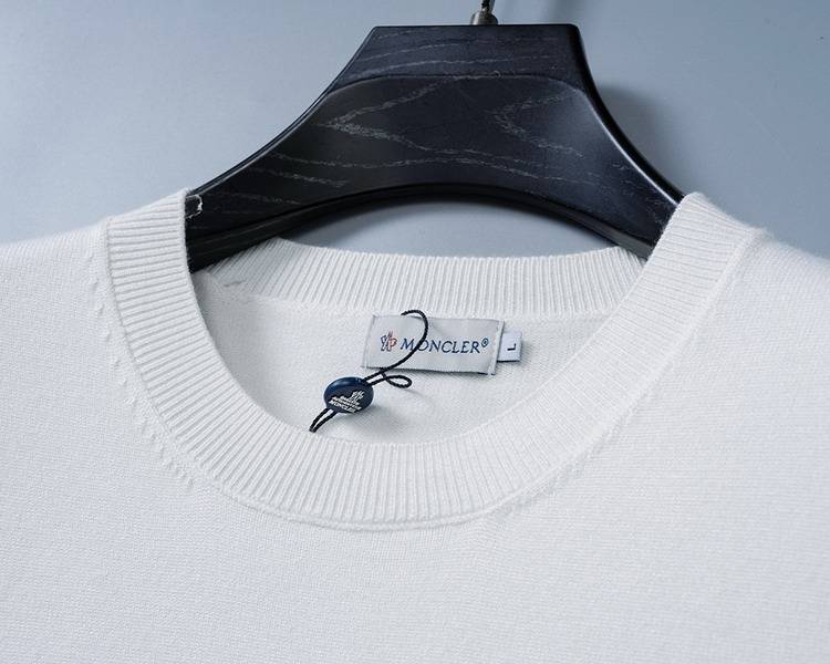 MONCLER モンクレール メンズ ニット クルーネック リブニット 上品 秋冬 ブラック ホワイト グリーン - 画像 4
