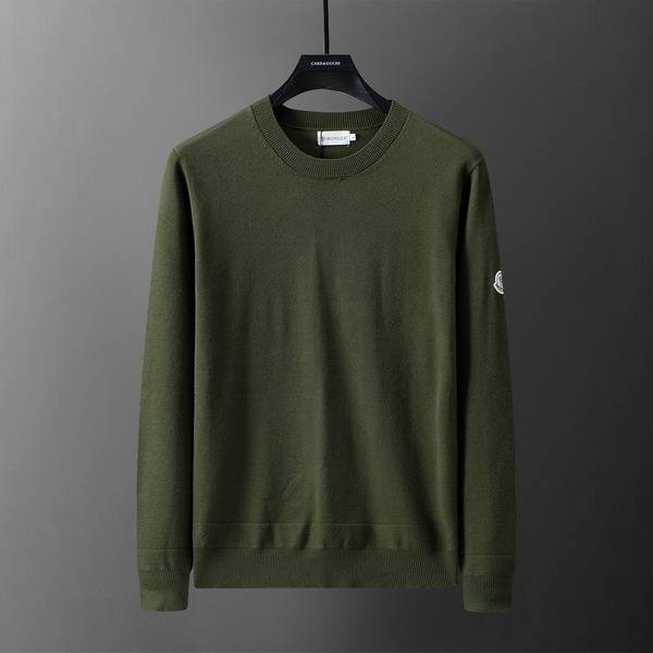 MONCLER モンクレール メンズ ニット クルーネック リブニット 上品 秋冬 ブラック ホワイト グリーン - 画像 7