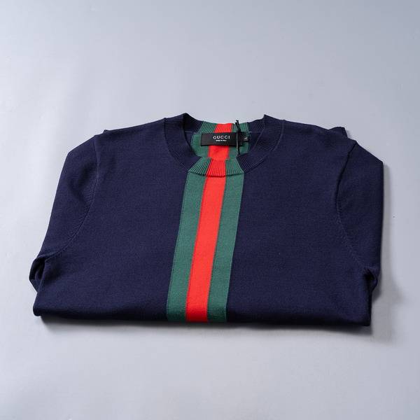 GUCCI グッチ メンズ ニット クルーネック ケーブルニット ロゴ刺繍 ブラック レッド ネイビー M 3XLA88100 - 画像 10