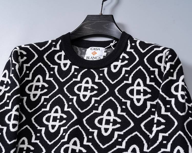 GUCCI グッチ メンズ ニット クルーネック インターシャ 総柄 オーバーサイズ 秋冬 ブラック - 画像 11