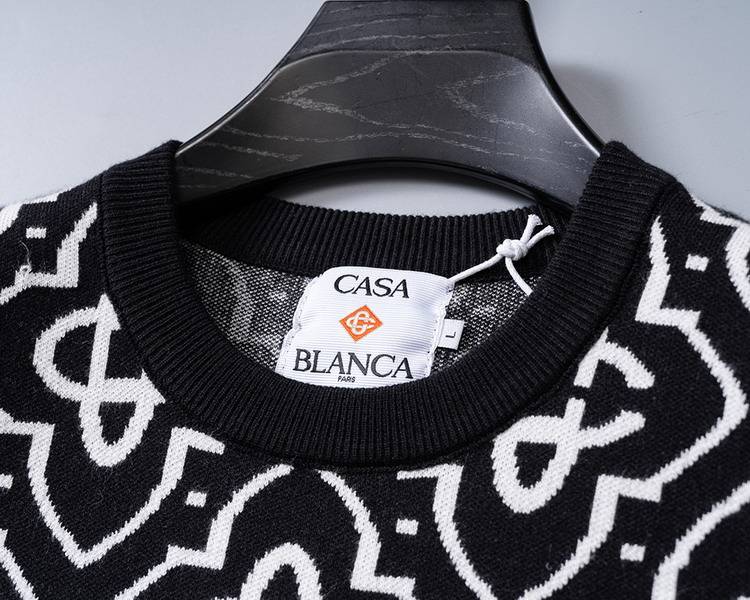 GUCCI グッチ メンズ ニット クルーネック インターシャ 総柄 オーバーサイズ 秋冬 ブラック - 画像 12