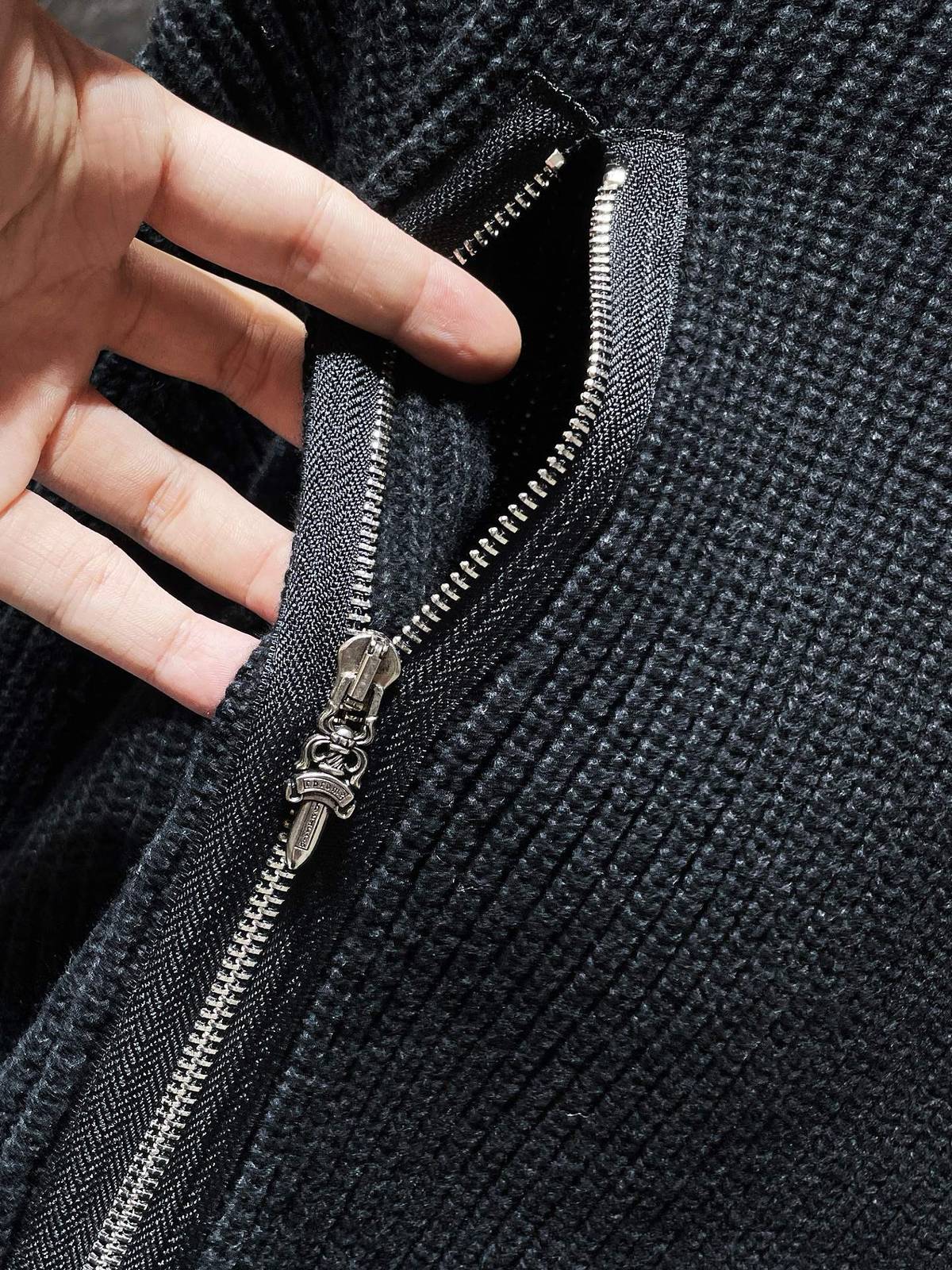 Supreme スプリーム メンズ ニット クルーネック ハーフジップ ワッフル編み ブラック - 画像 5