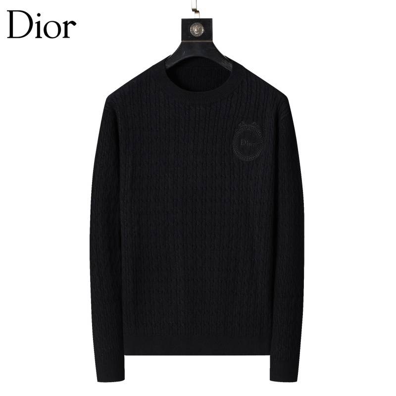 Dior メンズ ニット クルーネック ケーブルニット ロゴ刺繍 上品 秋冬 グレー M 3XLA - 画像 9