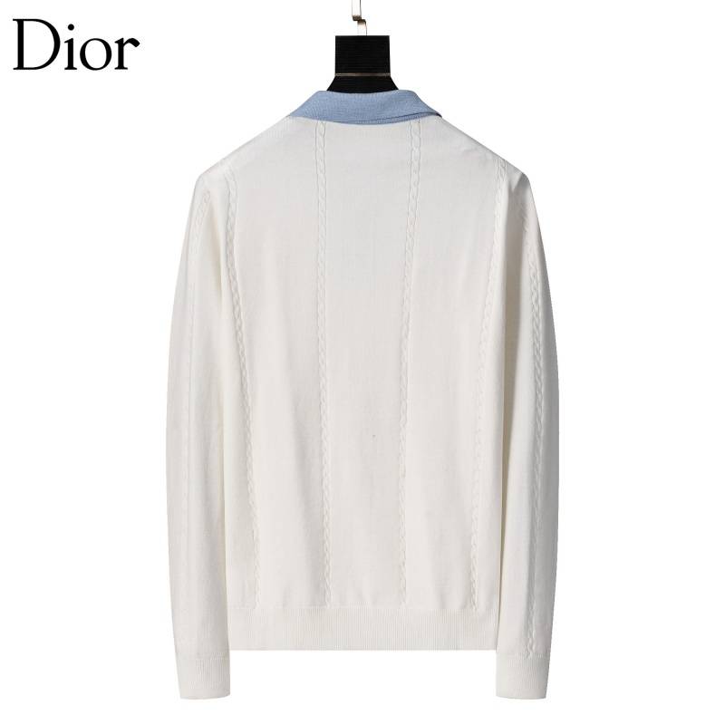 Dior ディオール メンズ ニット セーター ポロネック ケーブルニット リブ編み ブラック オフホワイト ベージュ M 3XLA176110 - 画像 2