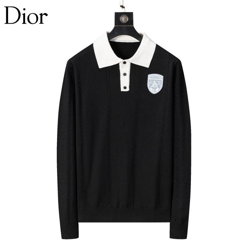 Dior ディオール メンズ ニット セーター ポロネック ケーブルニット リブ編み ブラック オフホワイト ベージュ M 3XLA176110 - 画像 3