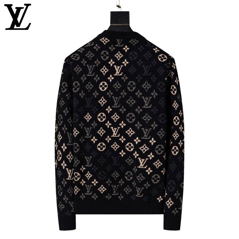 LV メンズ ニット クルーネック ケーブルニット ロゴ刺繍 上品 秋冬 ブラック ベージュ カーキ - 画像 10