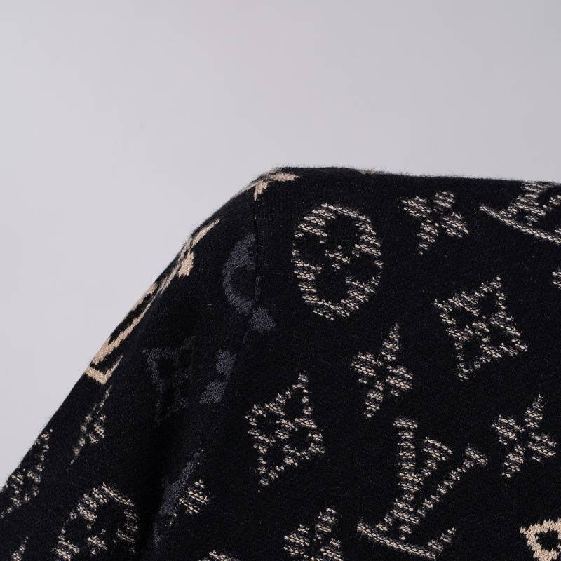 LV メンズ ニット クルーネック ケーブルニット ロゴ刺繍 上品 秋冬 ブラック ベージュ カーキ - 画像 11