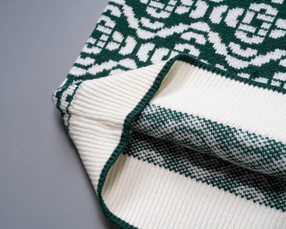 Casablanca メンズ ニット クルーネック ケーブルニット ロゴ刺繍 オーバーサイズ 秋冬 ネイビー - 画像 8