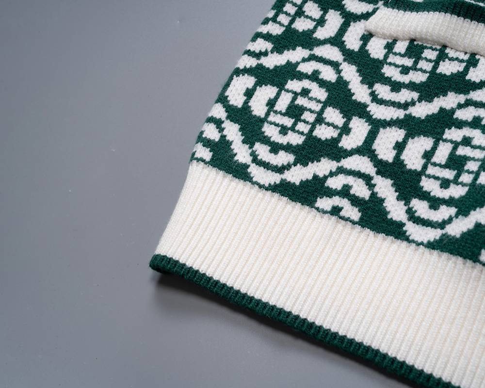 Casablanca レディース カーディガン ニット ケーブル編み ロゴ刺繍 フォーマル 春秋冬 メンズ レディース ブラック - 画像 7