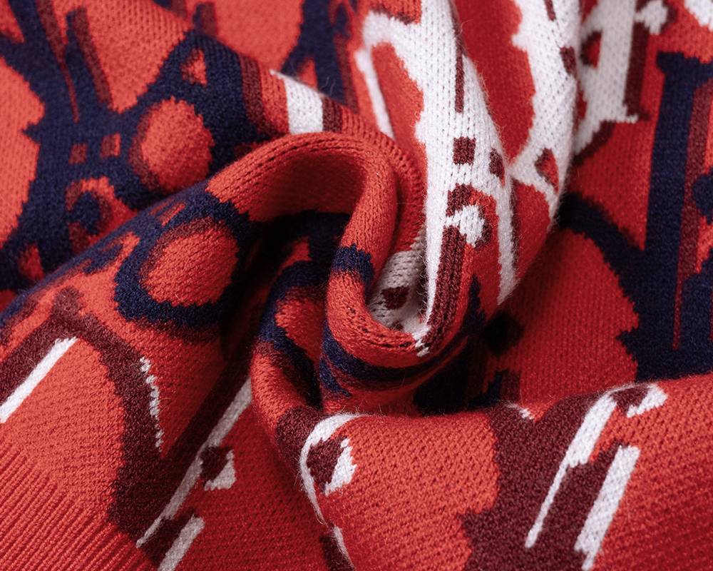 Dior ディオール メンズ ニット クルーネック インターシャ ローゲージ オーバーサイズ 秋冬 レッド - 画像 6