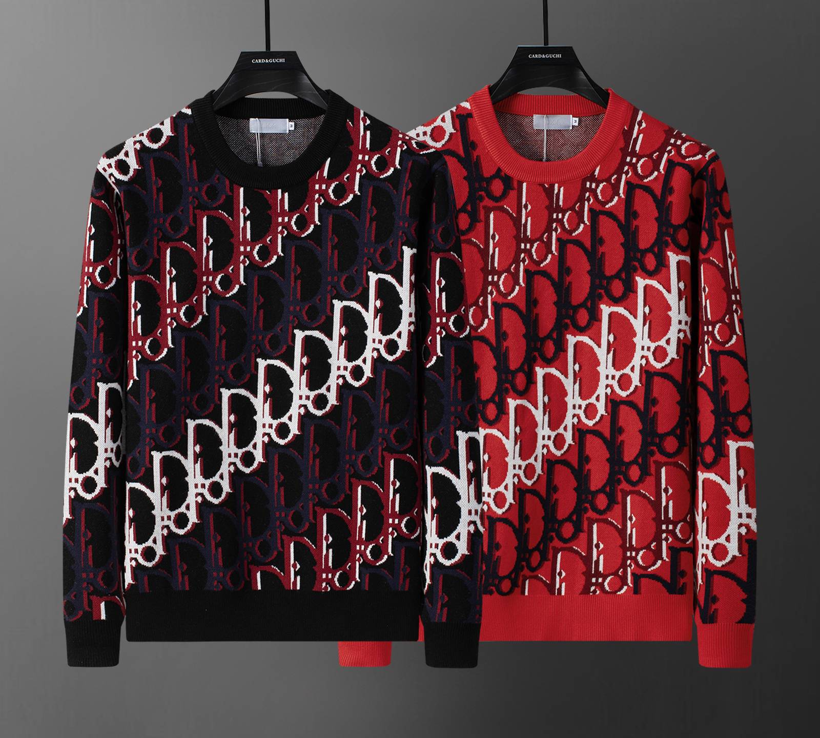 Dior ディオール メンズ ニット クルーネック インターシャ ローゲージ オーバーサイズ 秋冬 レッド - 画像 14
