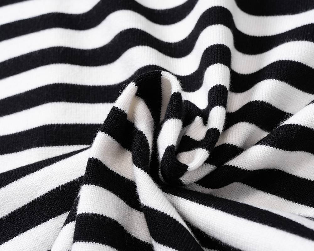 Dior ディオール メンズ ニット クルーネック リブニット ボーダー ニットプルオーバー ブラック - 画像 6