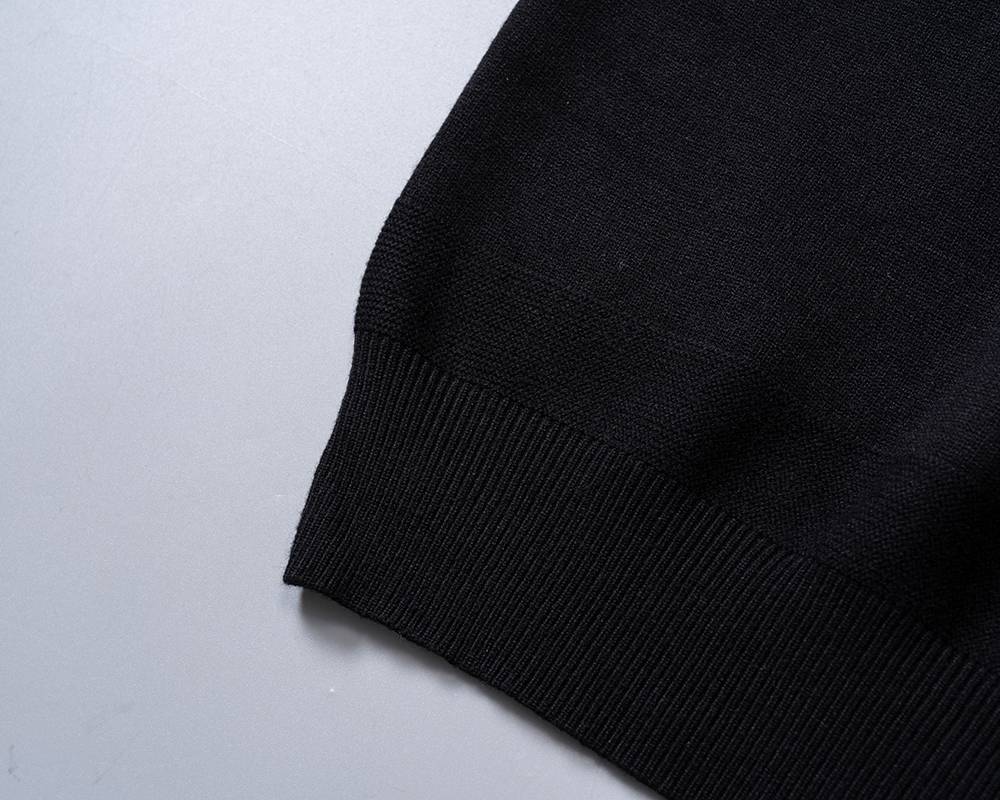 MONCLER モンクレール メンズ ニット クルーネック ローゲージ 上品な佇まい ブラック M 3XL - 画像 7