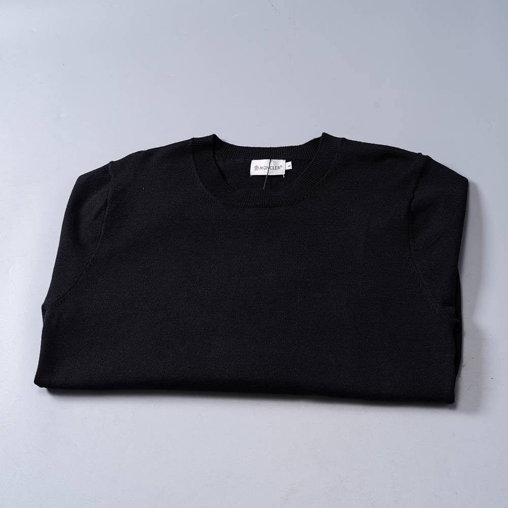 MONCLER モンクレール メンズ ニット クルーネック ローゲージ 上品な佇まい ブラック M 3XL - 画像 14