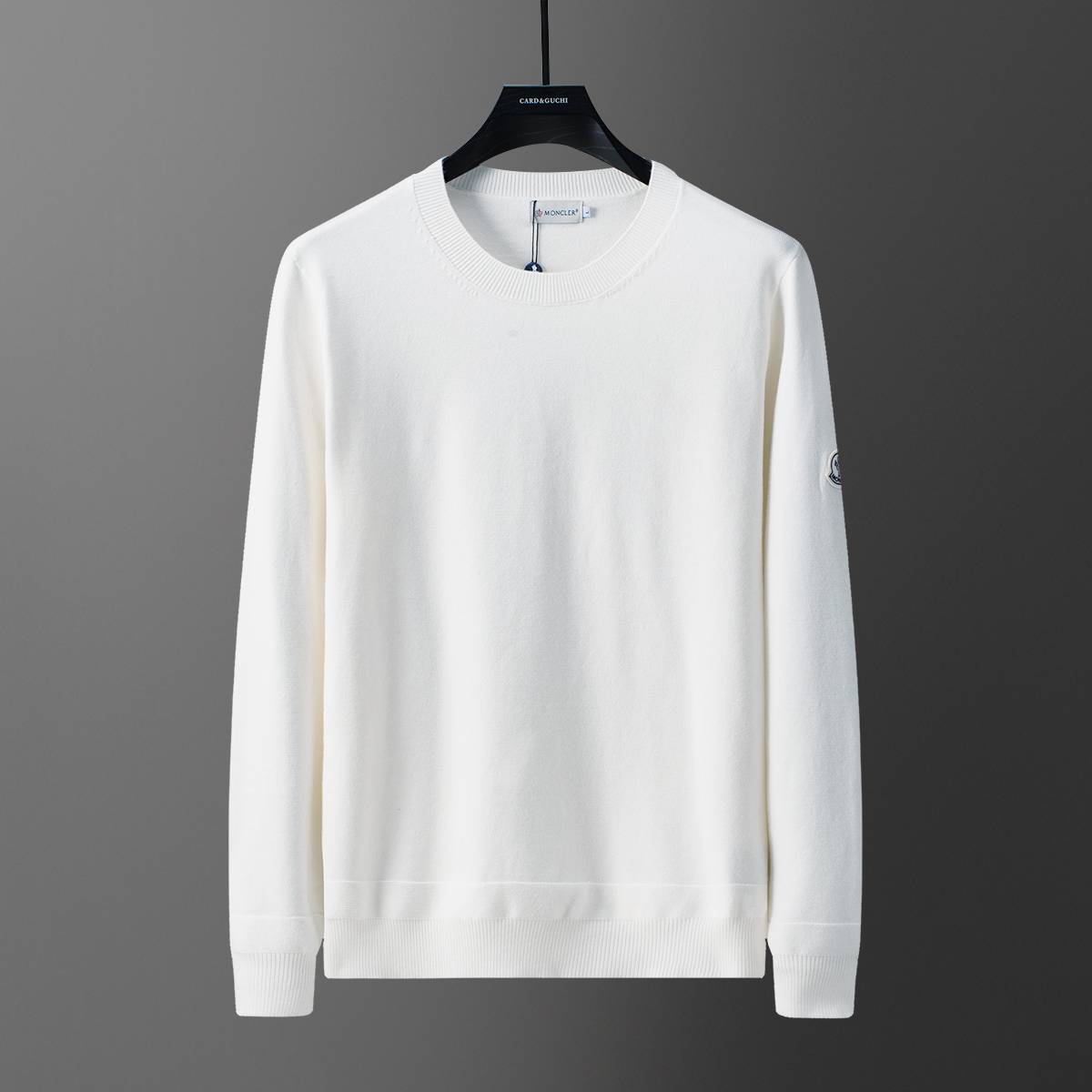MONCLER モンクレール メンズ ニット クルーネック リブニット 上品 オーバーサイズ ホワイト