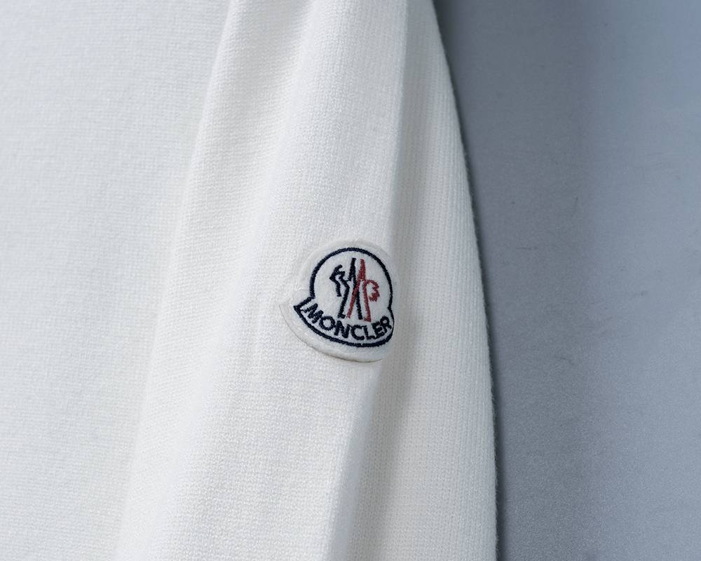 MONCLER モンクレール メンズ ニット クルーネック リブニット 上品 オーバーサイズ ホワイト - 画像 3