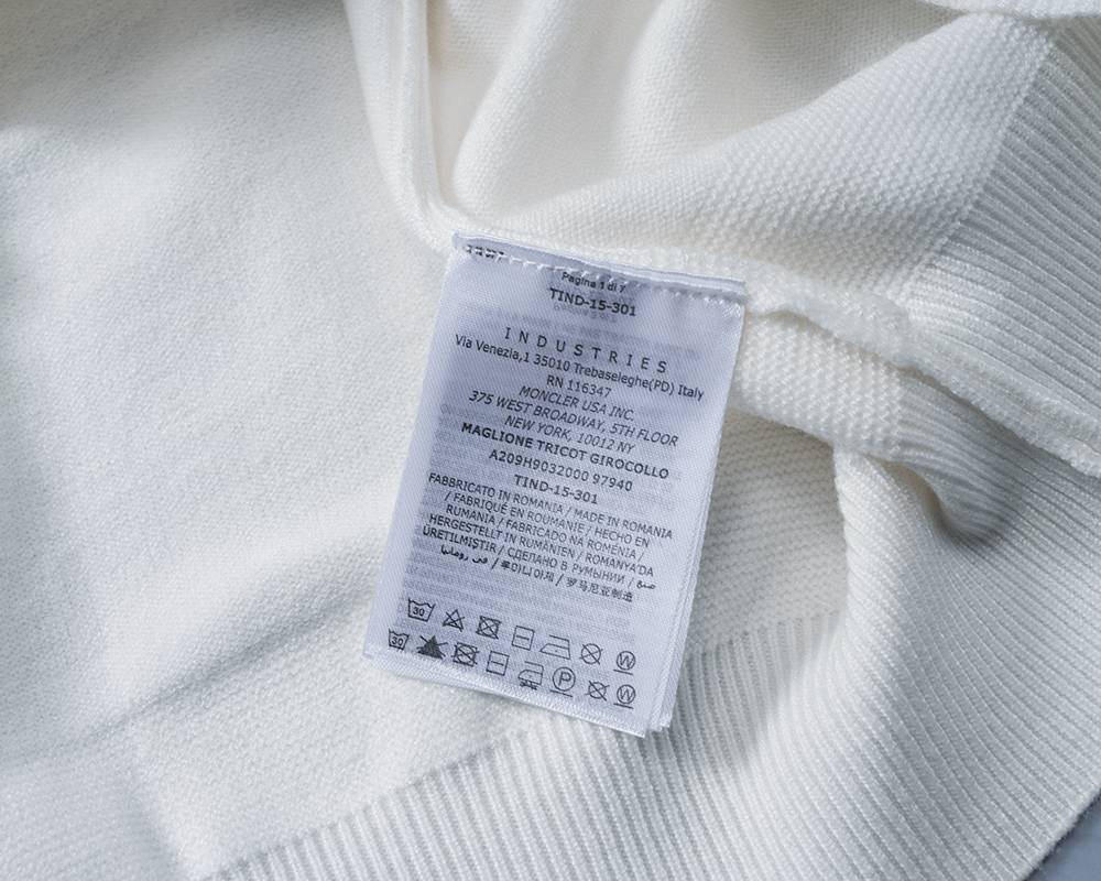 MONCLER モンクレール メンズ ニット クルーネック リブニット 上品 オーバーサイズ ホワイト - 画像 11