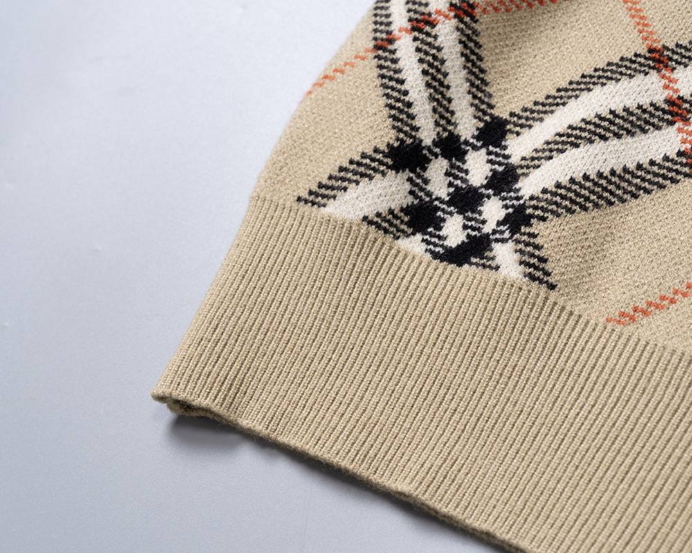 BURBERRY バーバリー メンズ ニット クルーネック ケーブルニット ロゴ刺繍 秋冬 オーバーサイズ ベージュ - 画像 7