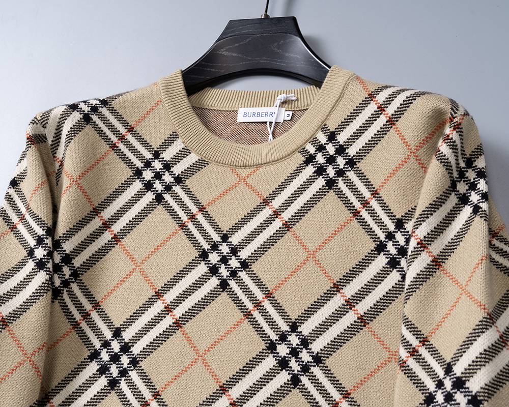 BURBERRY バーバリー メンズ ニット クルーネック ケーブルニット ロゴ刺繍 秋冬 オーバーサイズ ベージュ - 画像 11