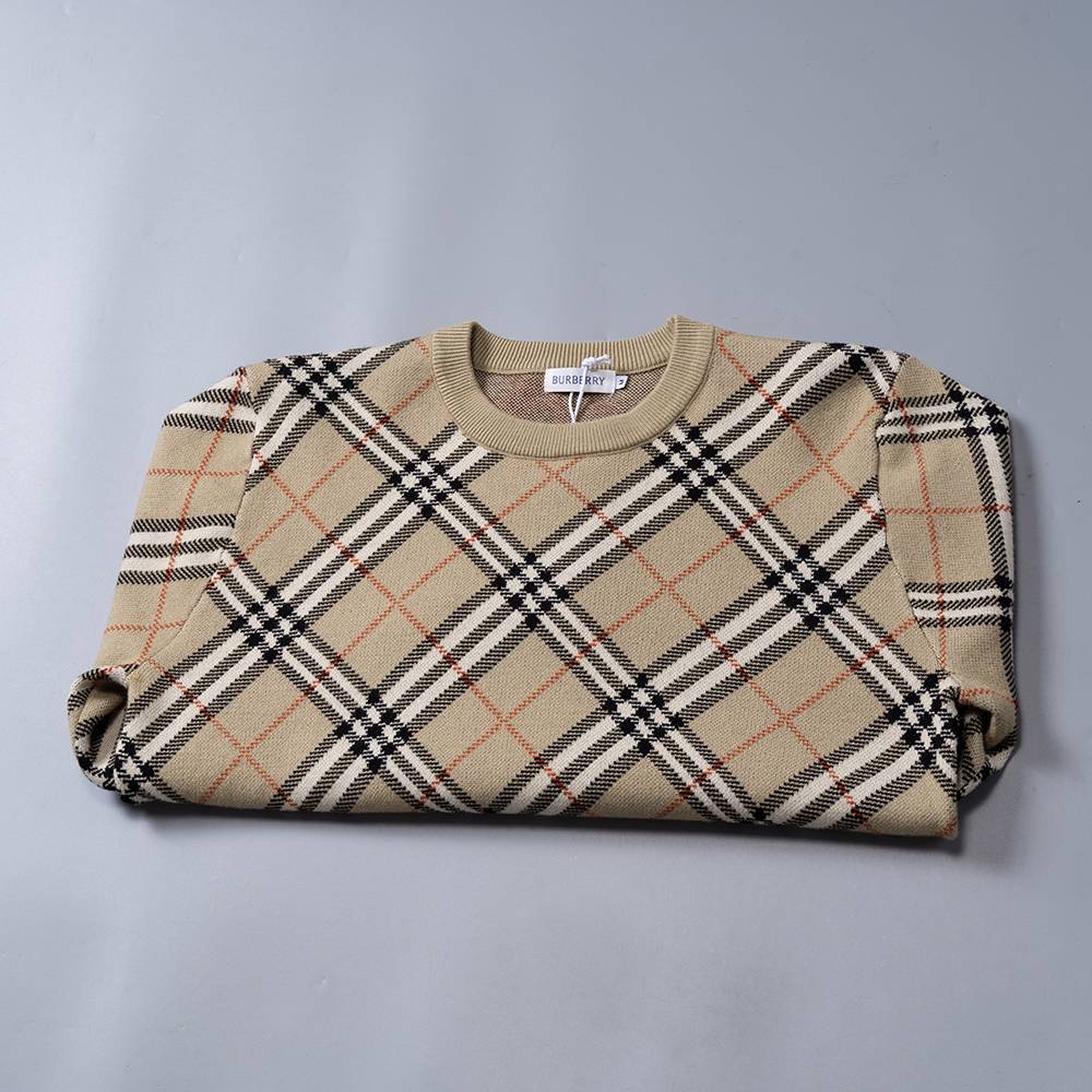 BURBERRY バーバリー メンズ ニット クルーネック ケーブルニット ロゴ刺繍 秋冬 オーバーサイズ ベージュ - 画像 14