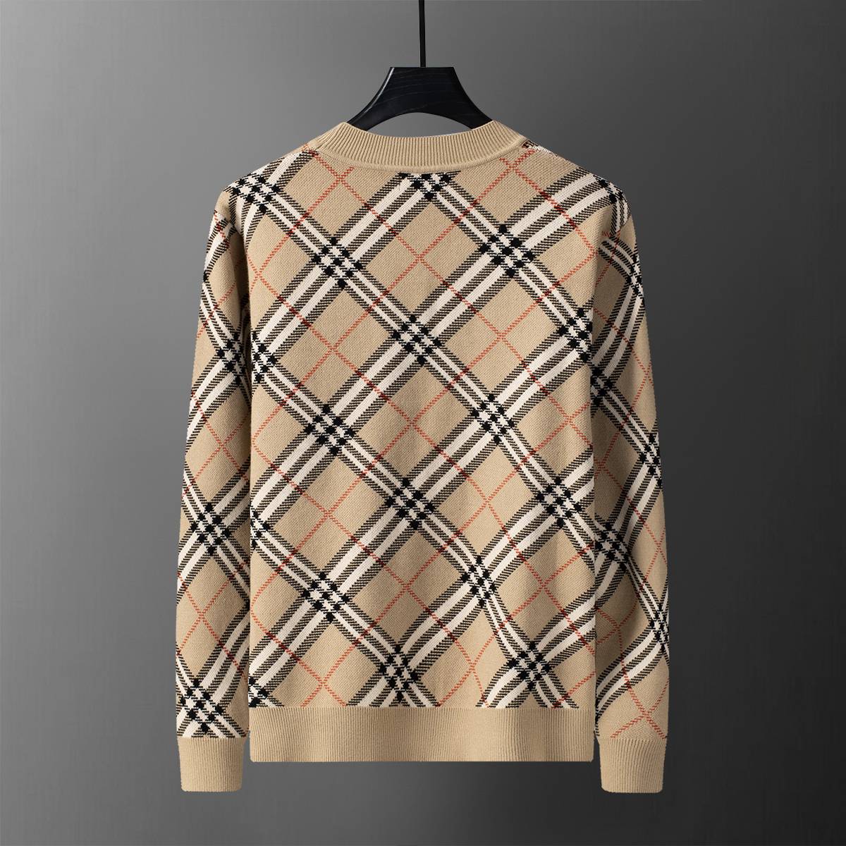 BURBERRY メンズ カーディガン クルーネック ケーブルニット ボーダー プチロゴ オーバーサイズ 秋冬 ベージュ - 画像 10