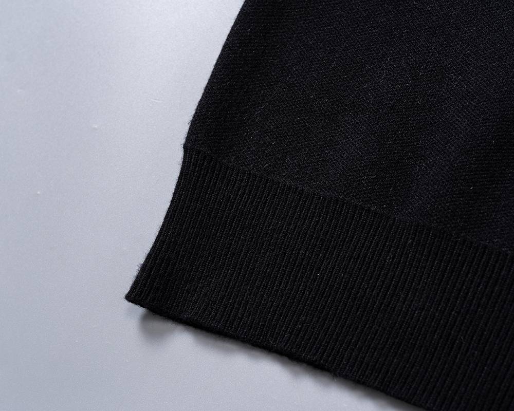 LV メンズ ニット クルーネック ロゴ刺繍 リブニット 上品な佇まい ブラック M 3XL - 画像 13